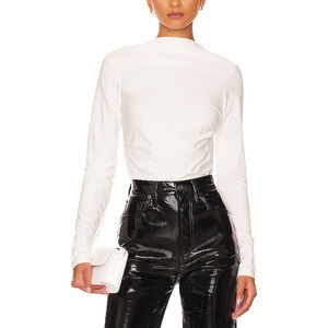 The Line By K 'Selma' White Cotton Longsleeve Top Size S